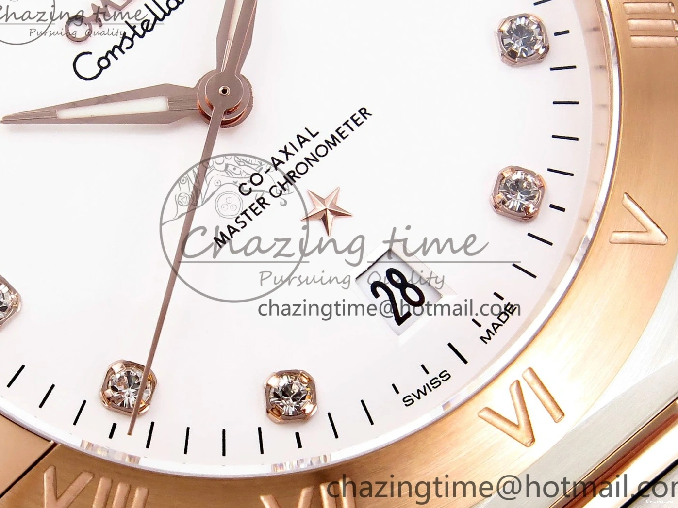 0511 Constellation 39mm SS RG ASWF 1:1 Best Edition White Diamonds Dial on SS RG Bracelet A Minimalist 7772
